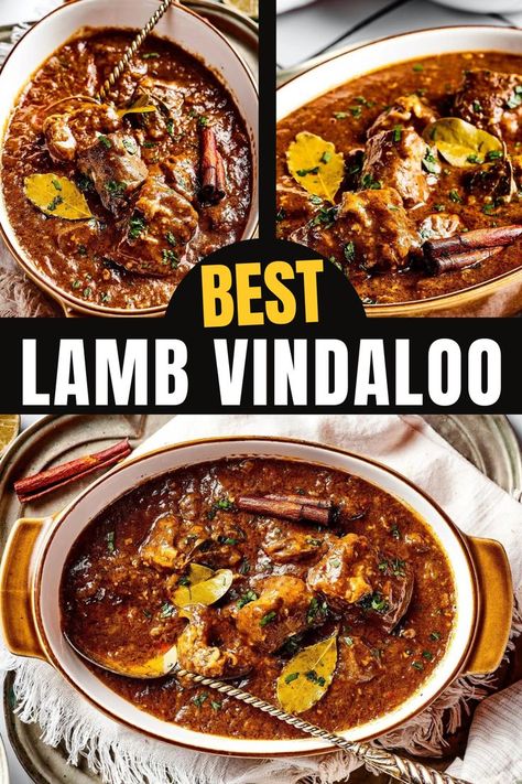 This Lamb Vindaloo can be made using the stove, Instant Pot, or slow cooker. And it is the most flavorful lamb curry you'll ever make!! Lamb Vindaloo Recipe, Lamb Vindaloo, Curry Dinner, Lamb Curry Recipes, Vindaloo Curry, Vindaloo Recipe, Lamb Stew Recipes, Goat Recipes, Curry Recipes Easy