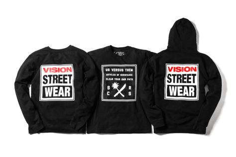 Vision Street Wear x Us Versus Them 2014 Collection Dude Clothes, Vision Street Wear, Urban Wear, Cool Stuff, Urban Fashion, Lifestyle Brands, Clothing Patterns, Varsity Jacket, Graphic Sweatshirt