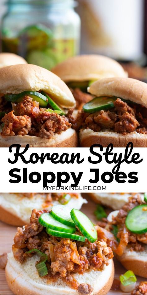 Flavored Pickles, Korean Food Side Dishes, Toasted Sandwiches, Hot Sandwiches, Macro Recipes, Sloppy Joes Recipe, Bulgogi Beef, Hot Sandwich, Sloppy Joe