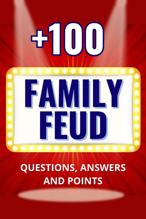 Family Feud is a popular game show where two families compete to guess the most popular answers to survey questions. This board game is a great way to test your knowledge and have some fun with friends and family. It includes 500 cards with questions and answers, as well as point values for each Sibling Questions Games Funny, How To Play Family Feud At Home, How Well Do You Know Your Family Game, Family Reunion Activities Group Games, Kahoot Questions For Family, Family Feud Board Diy, Family Feud Fast Money Questions, Match Game Questions, Family Fued Questions And Answers