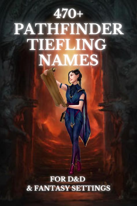 You need a name for a tiefling in your upcoming D&D campaign? You're in luck, because this article has a list of over 1000 tiefling names (with origins where possible) for you to choose from. tiefling names, tiefling names female, tiefling virtue names, tiefling names dnd, male tiefling names, d&d tiefling names, tiefling last names, names for tiefling Tiefling Names Female, Dnd Character Names Female, Tiefling Female Names, Dnd Names Tiefling, Tiefling Traits, Tiefling Names, Male Names List, Tiefling Sorcerer Female, Virtue Names