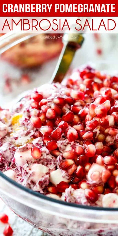 Easter Salad Recipes, Pomegranate Recipes Salad, Cranberry Pomegranate, Holiday Salad, Best Fruit Salad, Pomegranate Recipes, Holiday Salads, Thanksgiving Appetizer Recipes, Carlsbad Cravings