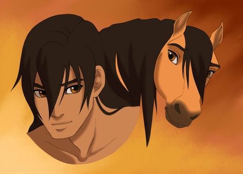 Disney Characters As Humans, Spirit Horse Movie, Humanized Disney, Spirit Drawing, Disney Horses, Spirit And Rain, Spirit The Horse, Horse Animation, Horse Movies