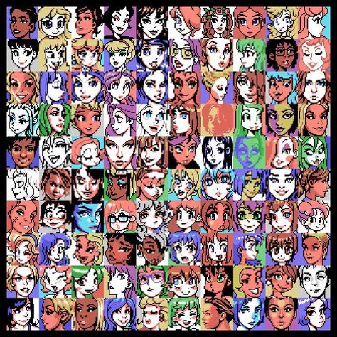 Portrait Studies, Hard Drawings, Pixel Art Tutorial, Pixel Art Templates, Cool Pixel Art, Pixel Art Characters, Pix Art, Pixel Art Games, Pixel Art Design