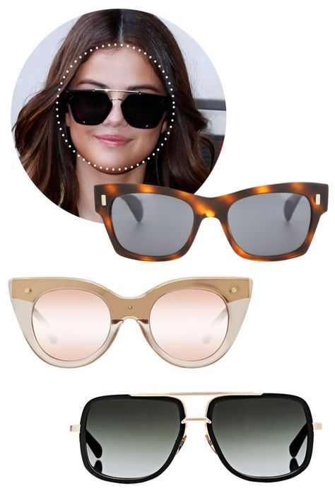 Here's How to Find the Best Sunglasses for Your Face Shape. Eyeglasses For Women Round Face, Face Shape Women, Face Shape Sunglasses, Sunglasses Women Round Face, Glasses For Round Faces, Glasses For Face Shape, Round Face Sunglasses, Glass Fashion, Glasses For Your Face Shape