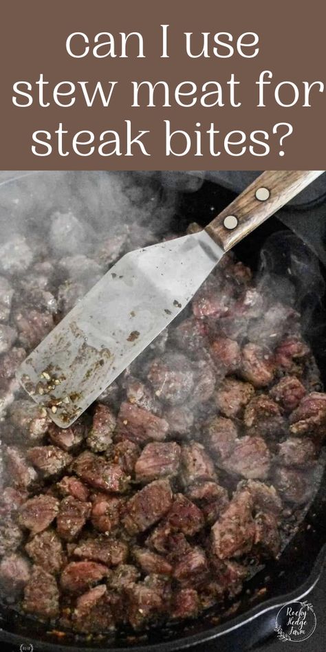 Steak Bites Cast Iron Skillet, Stew Meat With Potatoes, Beef Stew Meat Steak Bites, Stew Steak Recipes Dinners, Stew Meat Blackstone, Beef Stew Meat Air Fryer Recipes, Stewed Steak Recipes, Things To Cook With Stew Meat, Meal Ideas With Stew Meat