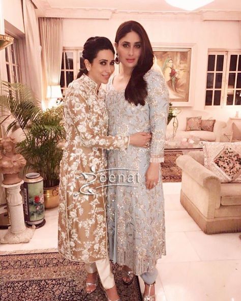 Kareena And Karisma In Manish Malhotra's Ensemble Manish Malhotra Suits, Sister Bond, Western Gown, Indian Designer Suits, Manish Malhotra, Anarkali Gown, Indian Couture, Indian Suits, Indian Attire