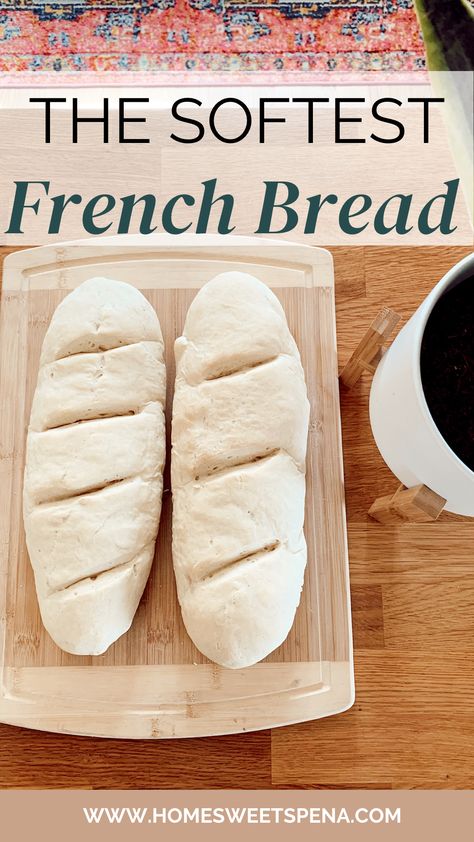 Soft Homemade French Bread Loaves Soft French Bread Recipe, Easy French Bread Recipe, French Bread Loaf, Homemade French Bread, Bread Loaves, French Bread Recipe, Freshly Baked Bread, French Dip, Baked Bread