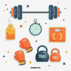 Gym Equipment Illustration, Gym Equipment Drawing, Fitness Pics, Science Clipart, Illustration Elements, 동화 삽화, Kids Gym, Cartoon Clouds, Baby Icon