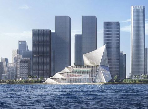 OMA wins competition to design the international financial exchange center in shenzhen | Netfloor USA Oma Architecture, Opera Design, Usa Architecture, Waterfront Architecture, Building Blocks Design, China Architecture, Office Building Architecture, Live Art, Office Tower