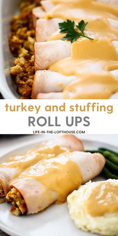 Sliced Turkey And Stuffing, Turkey Slices Stuffed With Stuffing, Recipe With Deli Turkey, Ham And Stuffing Recipes, Lunch Meat Turkey Recipes, Turkey Slices Recipes Meals, Sliced Turkey Recipes Dinners, Turkey Slices Ideas, Easy Turkey Dinner Recipes