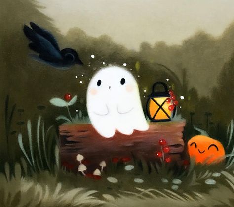 Laure S. illustrations sur Instagram : ✨🎃🍂Little ghost🍂🎃✨ . . . . . #halloweenspirit #ghost #characterdesign #illustrationart #illustrationdrawing #artwork #illustrationartists… Ghost Drawing, Cute Ghosts, Halloween Artwork, Little Ghost, Kids Illustration, Halloween Illustration, Halloween Cute, Halloween Vibes, Art Halloween