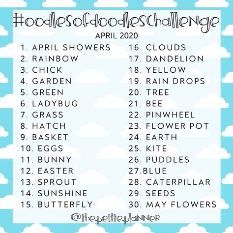 Doodle Challenge, Art Journal Challenge, Sketchbook Challenge, Goal Examples, April Art, Photo A Day Challenge, Journal Challenge, Art Journal Prompts, Creative Drawing Prompts