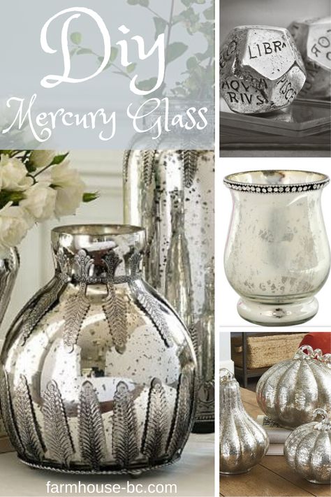 Crafts Using Wine Glasses, How To Make Colored Glass Jars, Diy Glass Vase Makeover, Frost Glass Diy, Spray Paint Glass Vases, Glass Vase Makeover, Diy Mercury Glass Window, Colored Mercury Glass Diy, Faux Mercury Glass Diy Tutorials