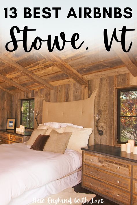 Traveling to stunning Stowe, Vermont? You'll need the perfect place to stay. These Airbnb Stowe VT vacation rentals are gorgeous and cozy. Places To Stay In Vermont, Places To Stay In Stowe Vermont, Best Places To Stay In Vermont In The Fall, Where To Stay In Stowe Vermont, Stowe Vermont Fall, Quechee Vermont, Vermont Travel, Vermont Vacation, Woodstock Vermont