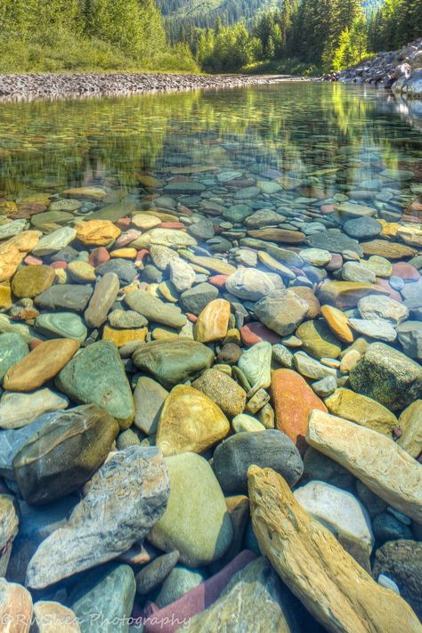 Pebble Shore Lake, Lake Mcdonald, Glacier Park, Rock And Pebbles, River Stones, Rock Pools, Landscape Artwork, Glacier National, River Rock