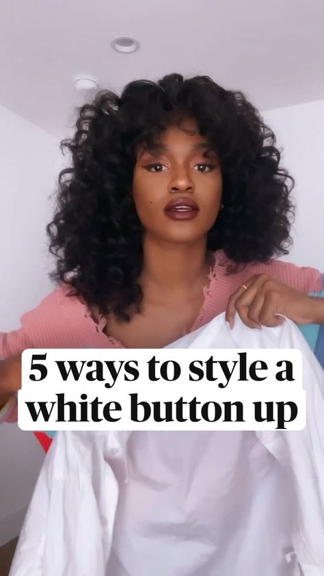 5 Ways To Style A White Button Up | Diy fashion, Fashion hacks clothes, Fashion tips Pose Like A Model, White Button Shirt, Shirt Hacks, Diy Fashion Hacks, Hacks Clothes, Diy Fashion Clothing, Diy Clothes Life Hacks, Fashion Hacks, White Button Up