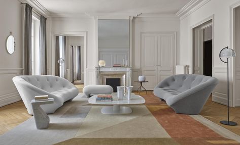 Modern Sofas - Ligne Roset - Contemporary Furniture Marble Top Coffee Table, Loft Interior, Design Chair, Custom Area Rugs, White Laminate, Modern Loft, Ligne Roset, Traditional Living, Dining Room Office