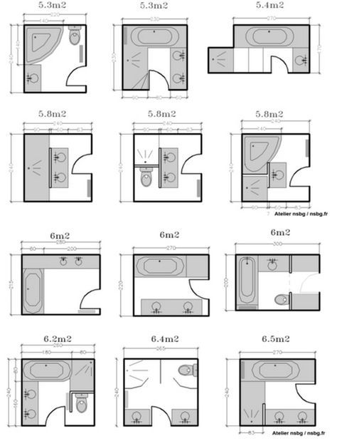 تصميم دورة مياه, Small Bathroom Floor Plans, Small Bathroom Plans, Bathroom Layout Plans, Small Full Bathroom, Small Bathroom Layout, Bilik Air, Bathroom Dimensions, Bathroom Layouts