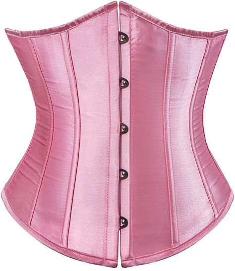 Amazon.com: Grebrafan Classic Satin Underbust Waist Cincher Boned Corset Bustier (US(12-14) 2XL, Pink): Clothing Fantasia Plus Size, Corset Underbust, Burlesque Corset, Body Shaper Corset, Fashion Corset, Bustier Lingerie, Victorian Corset, Plus Size Costume, Waist Corset