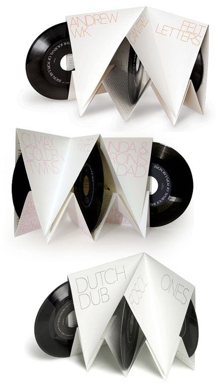 Nice 3 vinyl packaging. Folded paper. Cd Packaging, Cd Cover Design, Cd Design, Cd Cases, Cool Packaging, Design Blogs, Design Editorial, Album Cover Design, Packing Design