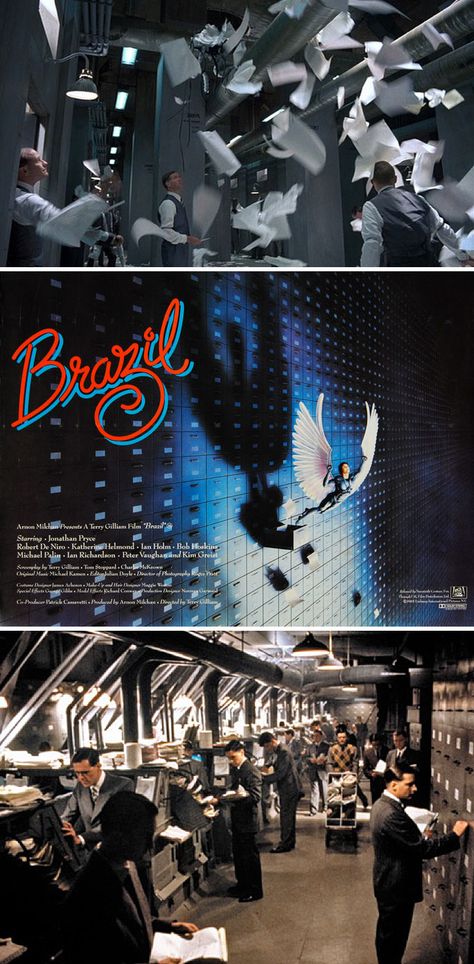 Terry Gilliam's Brazil (1985) is inexplicable, unimaginable, and bizarrely dark. Dystopian beyond comprehension. Brazil Movie 1985, Brazil Terry Gilliam, Brazil Film, Brazil Movie, Brazil 1985, Hong Kong Cinema, Terry Gilliam, Film Story, Movie Director