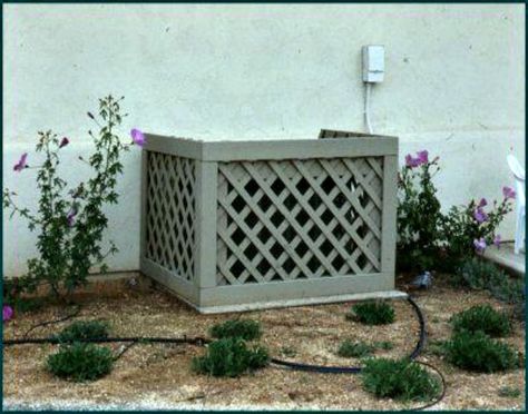 How to Camouflage an A/C Unit or Generator Window Wells, Ac Cover, Air Conditioner Cover, Furnace Repair, Hose Storage, Split Ac, Pump Cover, Yard Project, Pool Pump