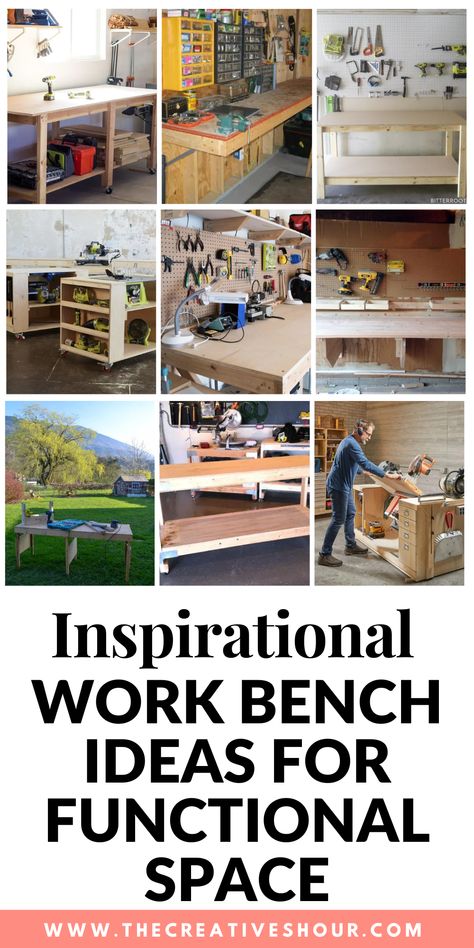 Don't let limited space hinder your DIY dreams – explore workbench ideas for small spaces! Whether you have a compact workshop or a corner in your apartment, you can create a functional workbench that maximizes the available area. Look for space-saving designs such as foldable or wall-mounted workbenches that can be tucked away when not in use. Utilize vertical storage solutions, magnetic strips for tool organization, and multifunctional work surfaces to optimize your small space. Outdoor Workshop Spaces, Work Bench Ideas, Wall Cubby Shelf, Foldable Workbench, Outdoor Workshop, Small Desk Area, Small Workbench, Workbench With Storage, Rolling Workbench