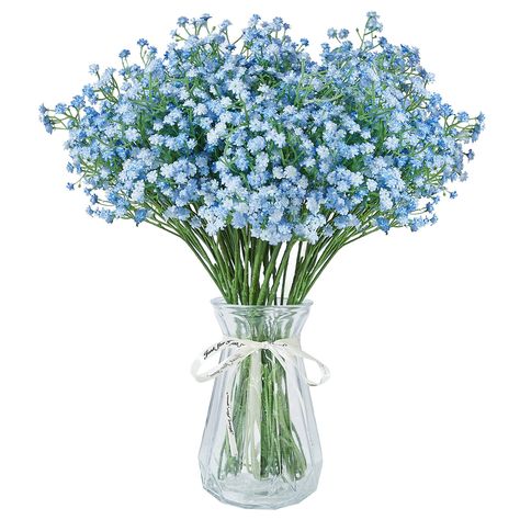 PRICES MAY VARY. Package: There are 30 bundles in a package.Length is 16.6 inch.The flower heads may be fallen off when you got the package,just RE-INSERTED them Material: Flower head is rubber material,plastic stem, blue gypsophila flowers.Wire wrapped with plastics is used for firmness and angle-adjustable in creating the stems Reusable: Real touch feeling,looks real and natural. Reusable and environmentally friendly.Note: the main picture is the effect for 90pcs(3 packs), if you want the same Blue Gypsophila, Gypsophila Wedding, Baby Blue Weddings, Blue Wedding Decorations, Bridal Shower Inspo, Sweet 16 Decorations, Flowers For Wedding, Real Touch Flowers, Baby Shower Flowers