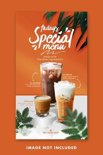 Drinks Instagram Post, New Drink Poster, Drinks Menu Ideas, Drink Design Ideas, Menu Drink Design, Cafe Social Media Posts, Drink Poster Design Ideas, Drink Menu Design Ideas, Drink Menu Ideas