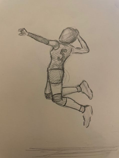 Volleyball Aesthetic Drawing, Volleyball Drawing Easy, Volleyball Drawing Poses, Kresby Cute Easy, Volleyball Doodles, Handball Drawing, Volleyball Artwork, Cute Easy Sketches, Volleyball Drawings