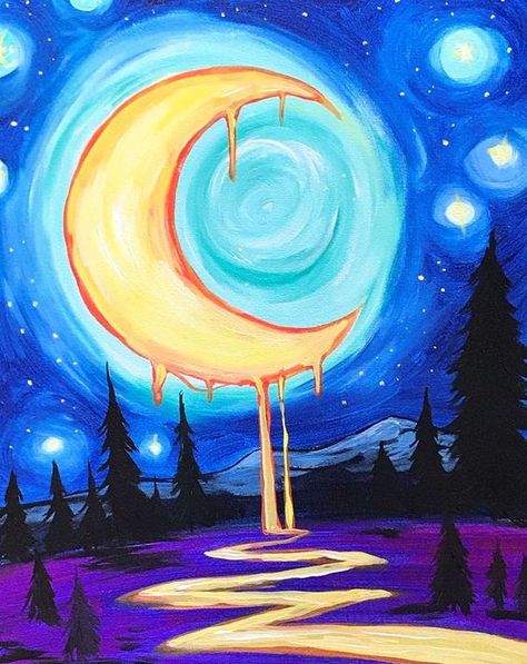 Easy Acrylic Painting Ideas, Empty Canvas, Spiritual Paintings, Acrylic Painting Ideas, Easy Acrylic Painting, Trippy Painting, Create Canvas, Hippie Painting, Simple Canvas Paintings