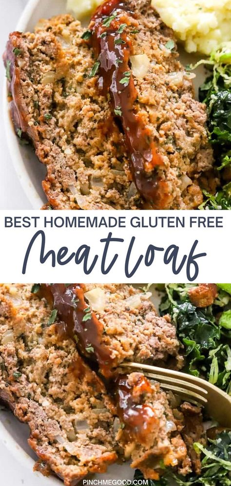 You can make a moist and delicious gluten free meatloaf at home easily. Whip this flavorful easy meatloaf recipe up for a healthy dinner the whole family will enjoy! Easy Meatloaf Recipe, Gluten Free Meatloaf, Healthy Meatloaf, Delicious Meatloaf, Quick Family Dinners, Clean Eating Lunch, Healthy Family Dinners, Easy Meatloaf, Homemade Gluten Free