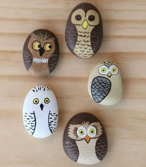 102 Rock Painting Ideas to Spark Your Creativity Owl Pebble Art, Cute Rock Painting Ideas Easy Animals, Animal Rock Painting Ideas, Bird Rock Painting, Vintage Painting Ideas, Rock Painting Animals, Pebble Painting Ideas, Owl Rock Painting, Cool Rock Painting Ideas