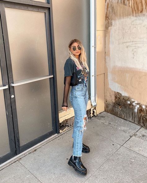 Josi Pellicano, Casual Edgy Outfits, Edgy Fall Outfits, Rocker Outfit, Casual Edgy, Look Boho Chic, Look Jean, Rock Outfit, Looks Black