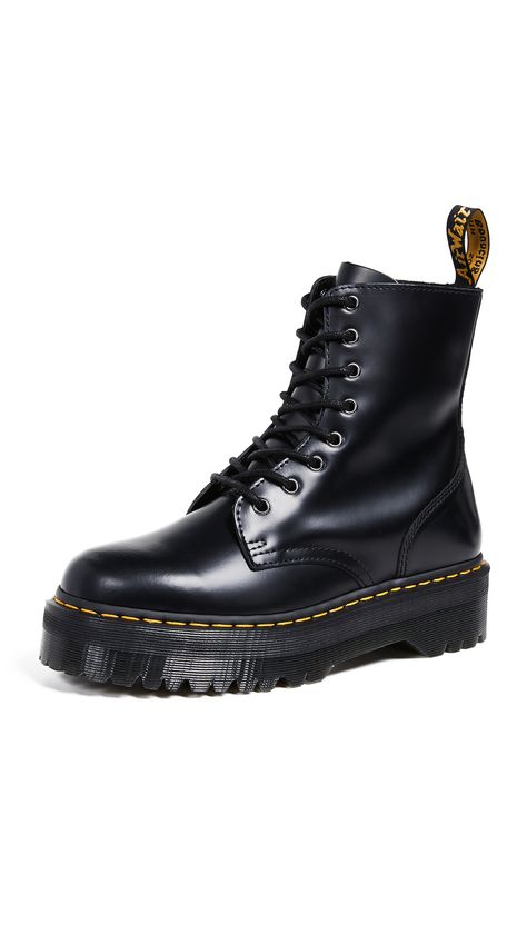 PRICES MAY VARY. The platform: A fierce adaptation of the 8-eye boot with chunky platform soles and rugged tread for extra empowerment; Made with original grooved edges, yellow stitching and heel-loop Air-cushioned: Dr. Martens famous “bouncing” AirWair soles are comfortable, oil and fat resistant and provide good abrasion and slip resistance Made like no other: Boots built to pound the pavement; The leather upper and sole are heat-sealed together for exceptional durability Authentic as you: Mad Dr Martens Jadon, How To Wear Ankle Boots, Dr Martens Womens, Necklace Diy, Black Polish, Leather Fringe, Doc Martens, Classic Leather, Platform Boots