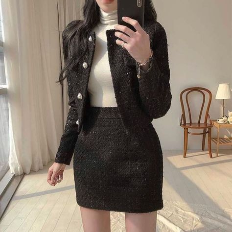 K Pop Fashion, Rok Outfit, Classy Wear, Cute Skirt Outfits, Korean Fashion Dress, Korean Girl Fashion, Ulzzang Fashion, Looks Chic, Kpop Fashion Outfits