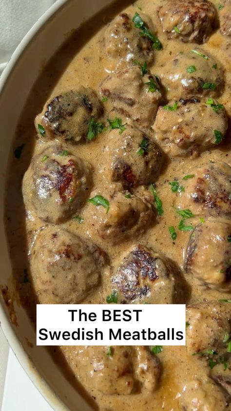 The BEST Swedish Meatballs - Chef Savvy Pork Sausage Meatballs, Best Swedish Meatballs, Meatball Stroganoff, Meatball Dinner, Mini Chicken Pot Pies, Lipton Onion Soup Mix, How To Cook Meatballs, With Mashed Potatoes, Swedish Meatballs