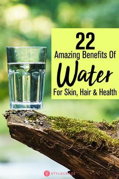 22 Amazing Benefits Of Drinking Water For Skin, Hair and Health #health #benefits Hot Lemon Water, Benefits Of Drinking Water, Water Health, Water In The Morning, Water Benefits, Healing Waters, Daily Health Tips, Skin Hair, Fitness Advice