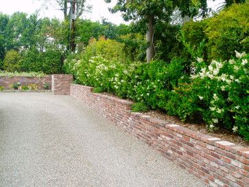 brick walls landscaping ideas pictures | Brick Retaining Wall Design Ideas, Pictures, Remodel and Decor Brick Retaining Wall, Brick Landscape Edging, Brick Landscape, Brick Garden Wall, Brick Wall Gardens, Landscape Bricks, Retaining Wall Design, Brick Garden, Easy Landscaping