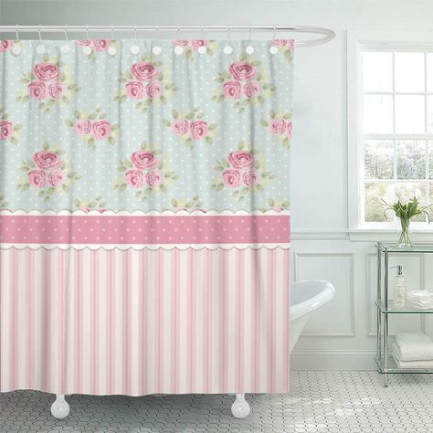 Free 2-day shipping. Buy PKNMT Colorful Baby Cute Shabby Chic Roses Polka Dots Your English Album Bathroom Shower Curtain 66x72 inch at Walmart.com Shabby Chic Shower, Shabby Chic Shower Curtain, Girls Shower Curtain, Pink Shower Curtains, Chic Bathroom, Picnic Baskets, Bathroom Shower Curtain, Shabby Chic Bathroom, Chic Bathrooms