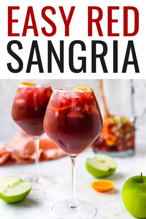 Easy Red Sangria, Cold Weather Drinks, White Wine Sangria Recipe, Spanish Red Wine, Red Sangria Recipes, Red Wine Sangria, Orange Liquor, Bar Stuff, Best Red Wine