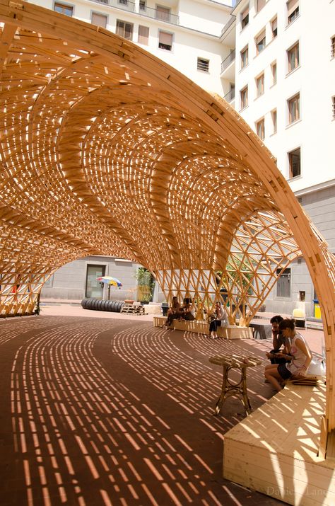 Gridshell Toledo | Gridshell Toledo in via Forno vecchio,Nap… | Flickr Box Gardens, Wicker Stool, Landscape Design Software, Wicker Couch, Napoli Italy, Wicker Box, Pavilion Architecture, Bamboo Architecture, Landscape Structure