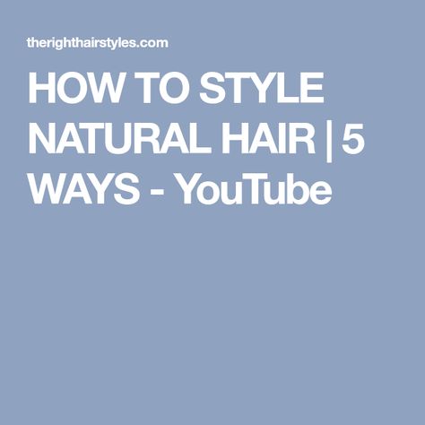 HOW TO STYLE NATURAL HAIR | 5 WAYS - YouTube Updo Hairstyles For Black Women, Protective Styles For Natural Hair, Style Natural Hair, Styles For Natural Hair, Black Hair Updo Hairstyles, Curly Styles, Short Afro, Twisted Updo, Updo Hairstyles