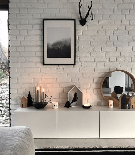 Brick Wall Living Room Ideas Inspiration, White Brick Living Room, White Brick Wall Living Room, White Brick Interior, Brick Wall Interior Living Room, White Brick Wall Interior, Brick Wall Ideas, Brick Wall Living Room, Brick Wall Decor