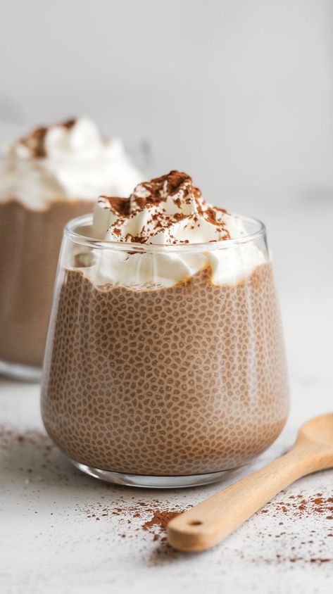 High-Protein Mocha Chia Seed Pudding – Plant Powered Lifters Chia Pudding Matcha, Tiramisu Chia Seed Pudding, Chia Seed Pudding Coconut Milk, Matcha Chia Seed Pudding, High Protein Vegan Breakfast, Matcha Chia Pudding, Chocolate Chia Seed Pudding, Chia Seed Recipes Pudding, Meal Plan Recipes