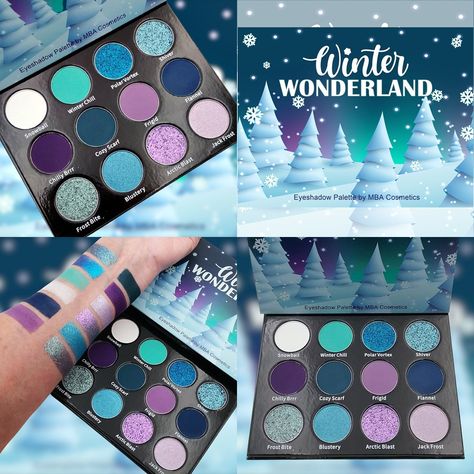 Winter Wonderland-Limited Edition Eyeshadow Palette (12) 26mm pans 1.6gram each in a black  palette with mirror 6 Matte shades 4 Duochrome shades 2 Shimmer shades Talc, Mica, Isopropyl Palmitate, Dimethicaone, Pentaerythrityl Tetraisostereate, Silica, Diisostearyl malate, Magnesium Stearate, Tocopheryl Acetate, Phenoxyethanol, Ethylhexyl-glycerin, CI 77891, CI 77491, CI 77491, CI 77491, CI 77007, CI 77288, CI 77289, CI 77742, CI 19140, CI 42090   Multichromes shift various colors in different li Ethereal Christmas, Pastel Eyeshadow Palette, Wicked Fashion, Winter Eyeshadow, Ella Jane, Urban Decay Electric Palette, Stitch Things, Black Palette, Magnetic Palette