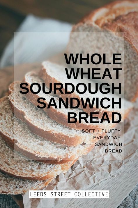 This Whole Wheat Sourdough Sandwich Bread recipe is a perfect way to incorporate more whole grains in your diet while still enjoying a delicious, soft bread perfect for everyday sandwiches. And the best part is, you mixer does all the kneading! #sourdough #wholewheat #homemade #healthyfood #madefromscratch Sourdough Wheat Bread Recipe, Same Day Bread, Sourdough Starter With Yeast, Sourdough Starter Bread Recipe, Starter Bread Recipe, Sourdough Bread Recipe With Starter, Wheat Sourdough Sandwich Bread, Bread Recipe Sourdough, Soft Loaf