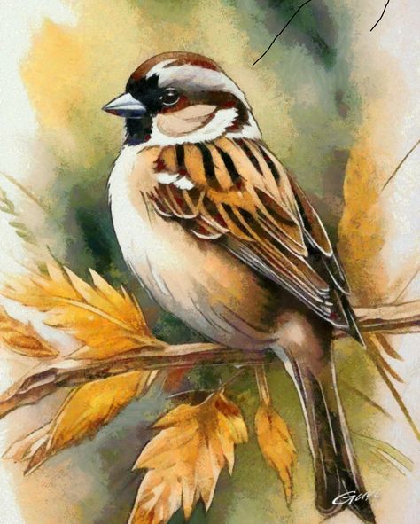 Birds And Trees Painting, Birds In Acrylic Painting, Painting Birds Acrylic, Birds Watercolor Paintings, Acrylic Bird Paintings On Canvas, Simple Animal Paintings, Acrylic Painting Animals, Acrylic Painting Birds, Watercolor Birds Paintings