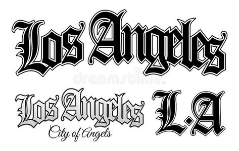 Salon Tattoo, Cherub Art, Los Angeles Logo, Abstract Art Tattoo, Los Angeles Tattoo, Los Angeles Dodgers Logo, La Tattoo, Chicano Lettering, Los Angeles Design